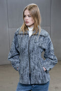 GANNI Cotton Tweed Curve Sleeve Jacket - Celestial Blue