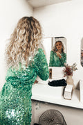 Ari-Colyn Ls Short Sequins Dress - Loden Frost