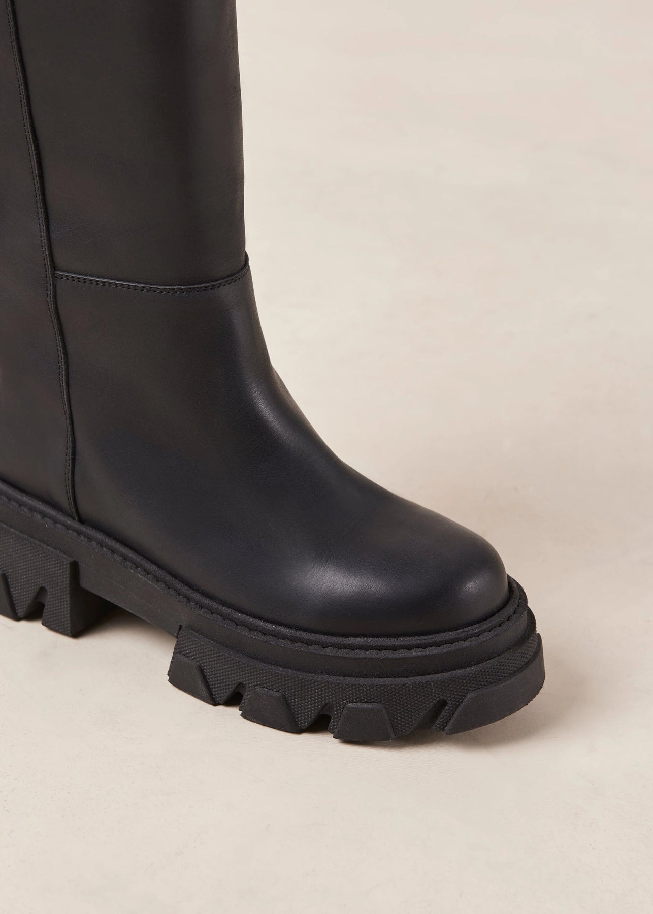 Katiuska Leather High Boot - Black