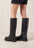 Katiuska Leather High Boot - Black