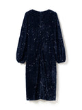 Teagan Lg Dress - Marinblå