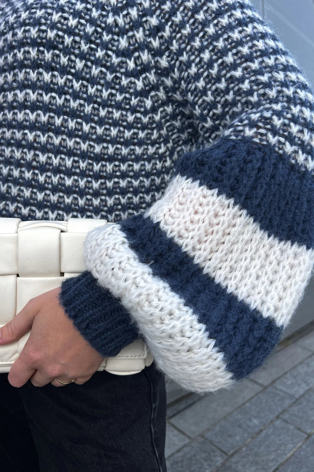 Kimba Knit - Navy Blue/Ivory Mix