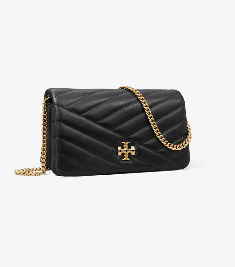 Kira Chevron Chain Wallet - Black