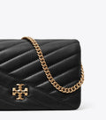 Kira Chevron Chain Wallet - Black