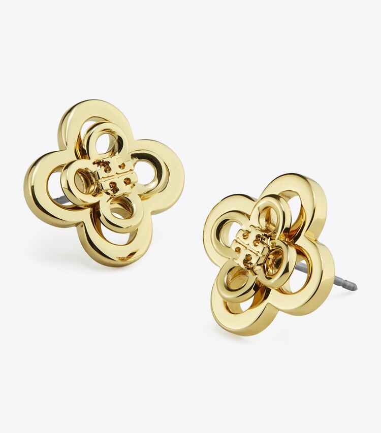 Kira Clover Stacked Stud Earring - Tory Gold