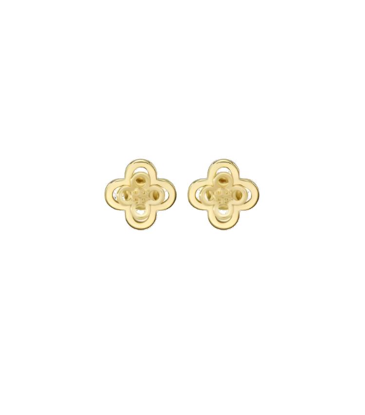 Kira Clover Stacked Stud Earring - Tory Gold