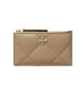 Kira Diamond Quilt Zip Card Case - Taupe Oak