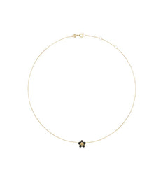 Kira Enamel Flower Pendant Necklace - Tory Gold / Black