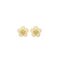 Kira Enamel Flower Stud Earring - Tory Gold / New Ivory