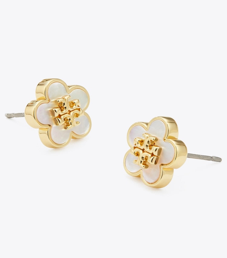 Kira Flower Stud - Tory Gold / Mother Of Pearl