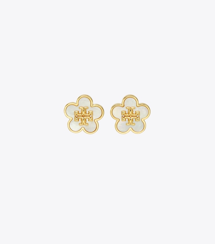 Kira Flower Stud - Tory Gold / Mother Of Pearl