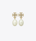 Kira Pave Pearl Drop Earring - Guld / Pärla