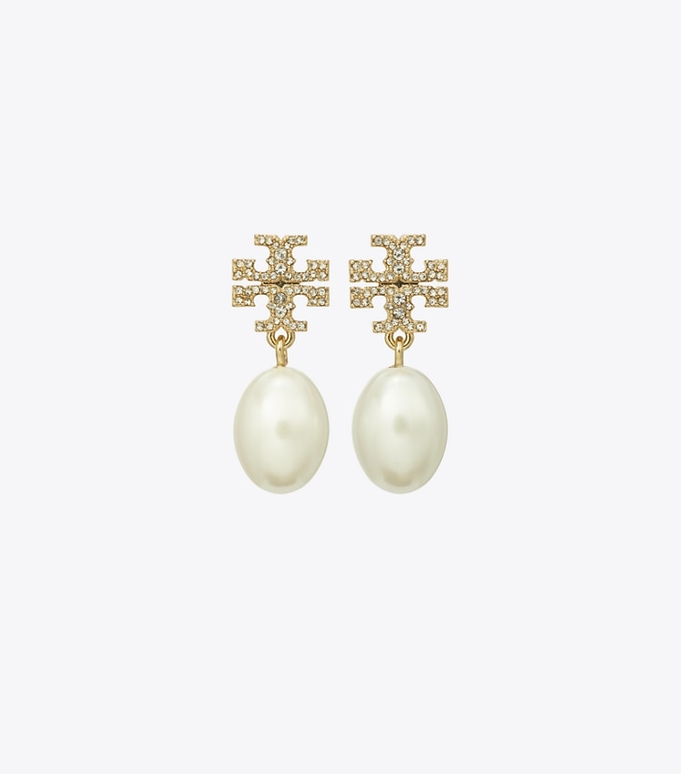 Kira Pave Pearl Drop Earring - Guld / Pärla