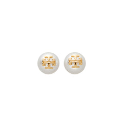 Moondance Pearl Stud Earrings - Ivory / Tory Gold
