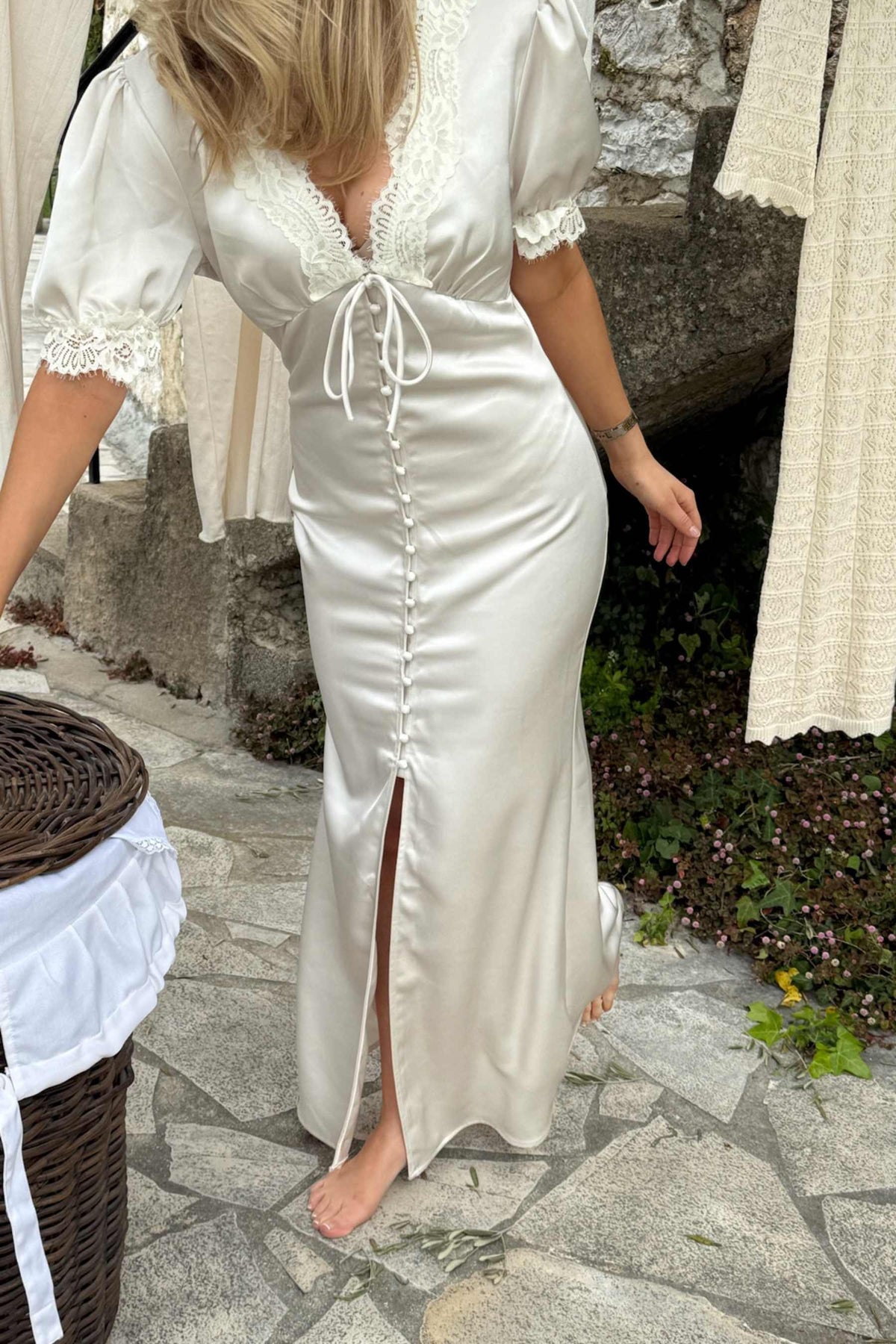 Agneteic långklänning - Off White