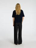 Sia Ras 2/4 Ribbstickad Kofta - Dark Sapphire Melange