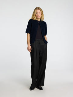Sia Ras 2/4 Rib Knit Cardigan Noos - Dark Sapphire Melange