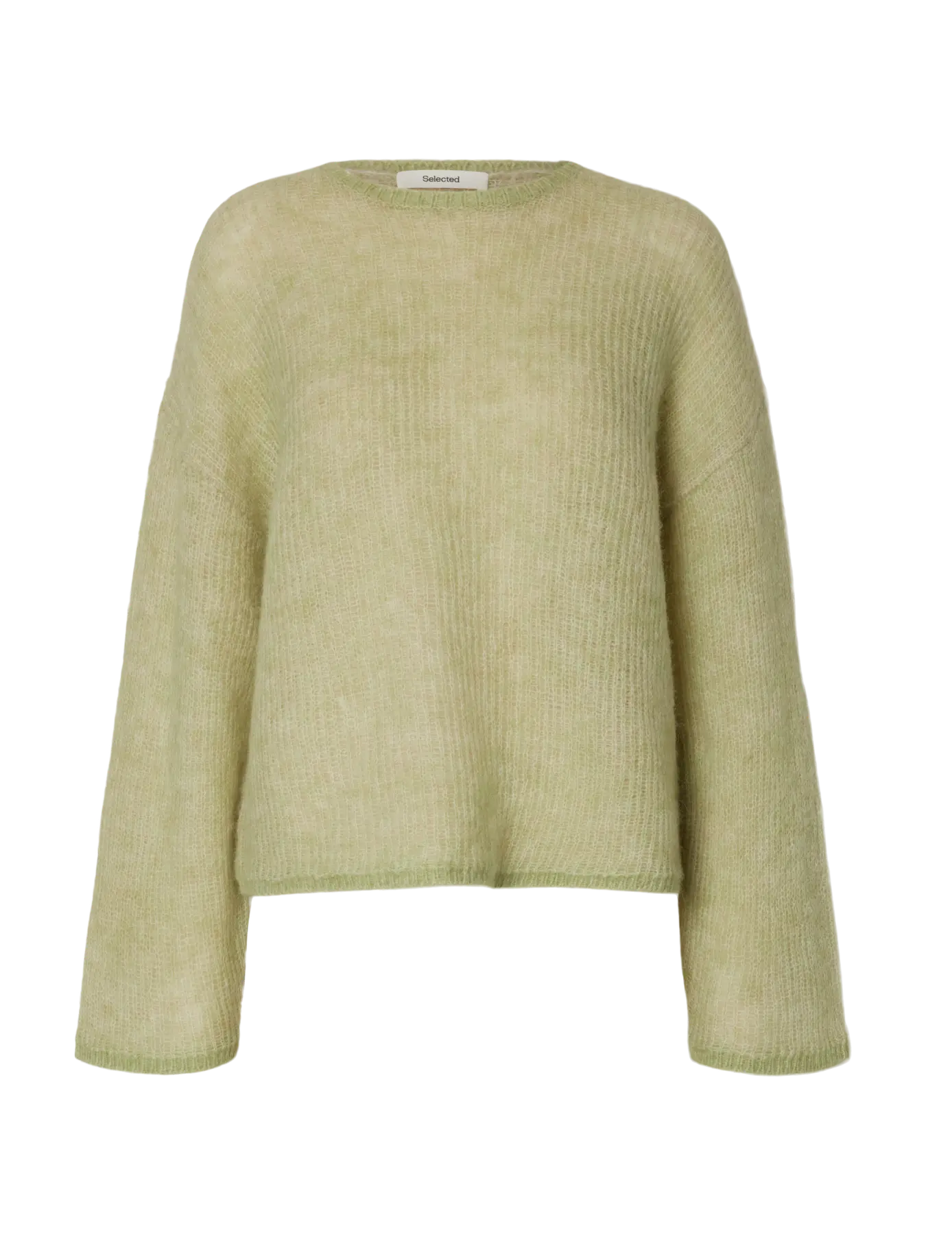 Lulu Loose Ls Knit O-Neck - Lint Birch
