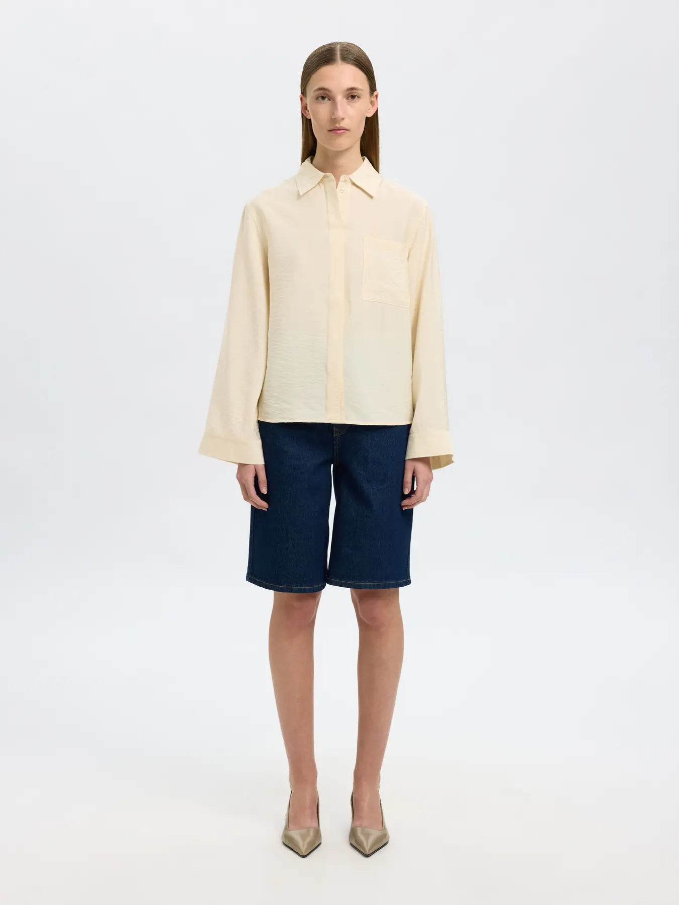 Amara Ls Relaxed Skjorta - Birch