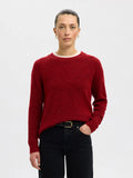 Lulu Ls Knit O-Neck - Equestrian Red Melange