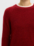 Lulu Ls Knit O-Neck - Equestrian Red Melange