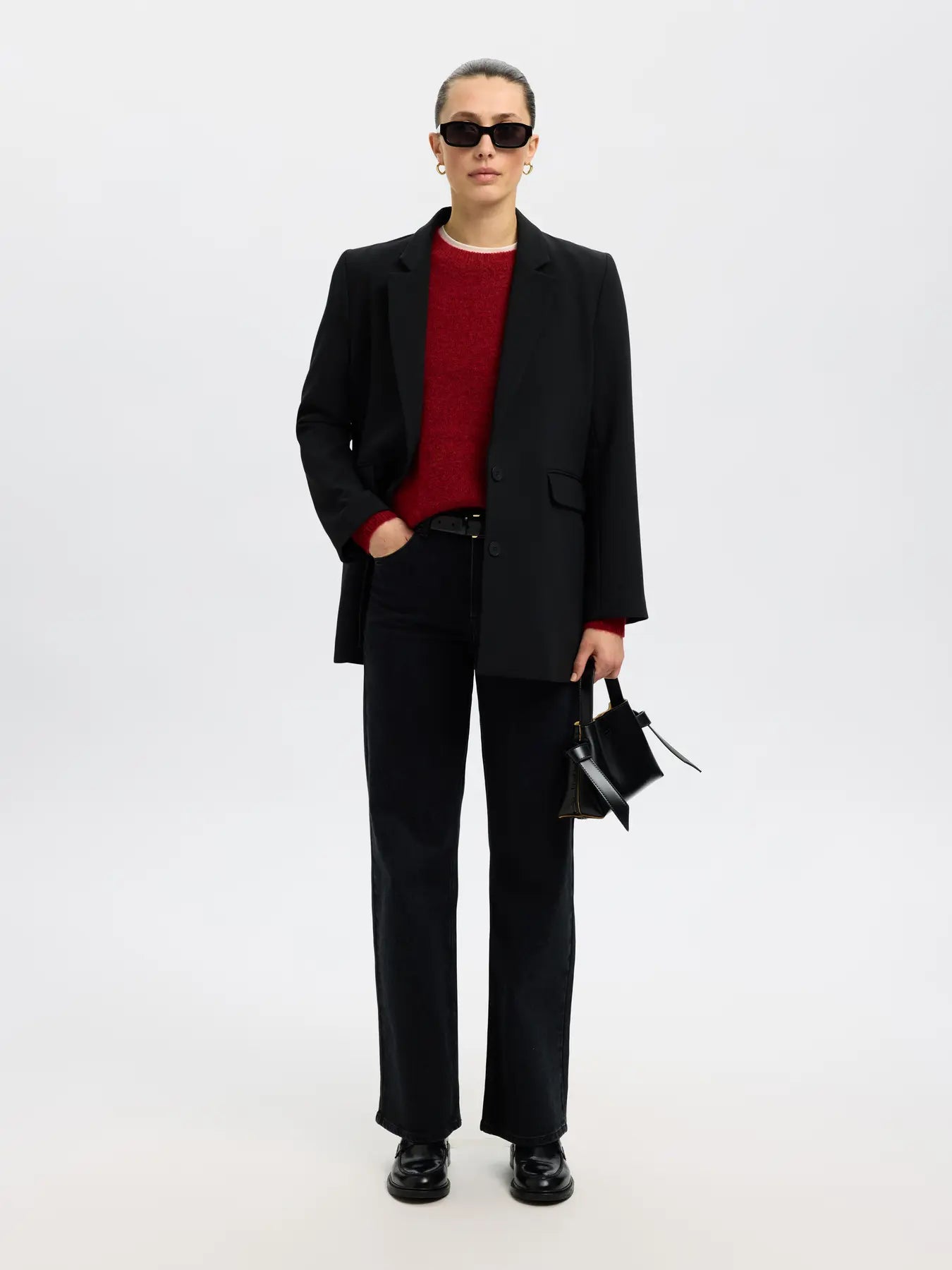 Lulu Ls Knit O-Neck - Equestrian Red Melange