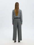 Thea Ls Knit Merino Collar Neck - Medium Grey Melange