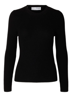 Ingrid Ls Knit O-Neck - Black