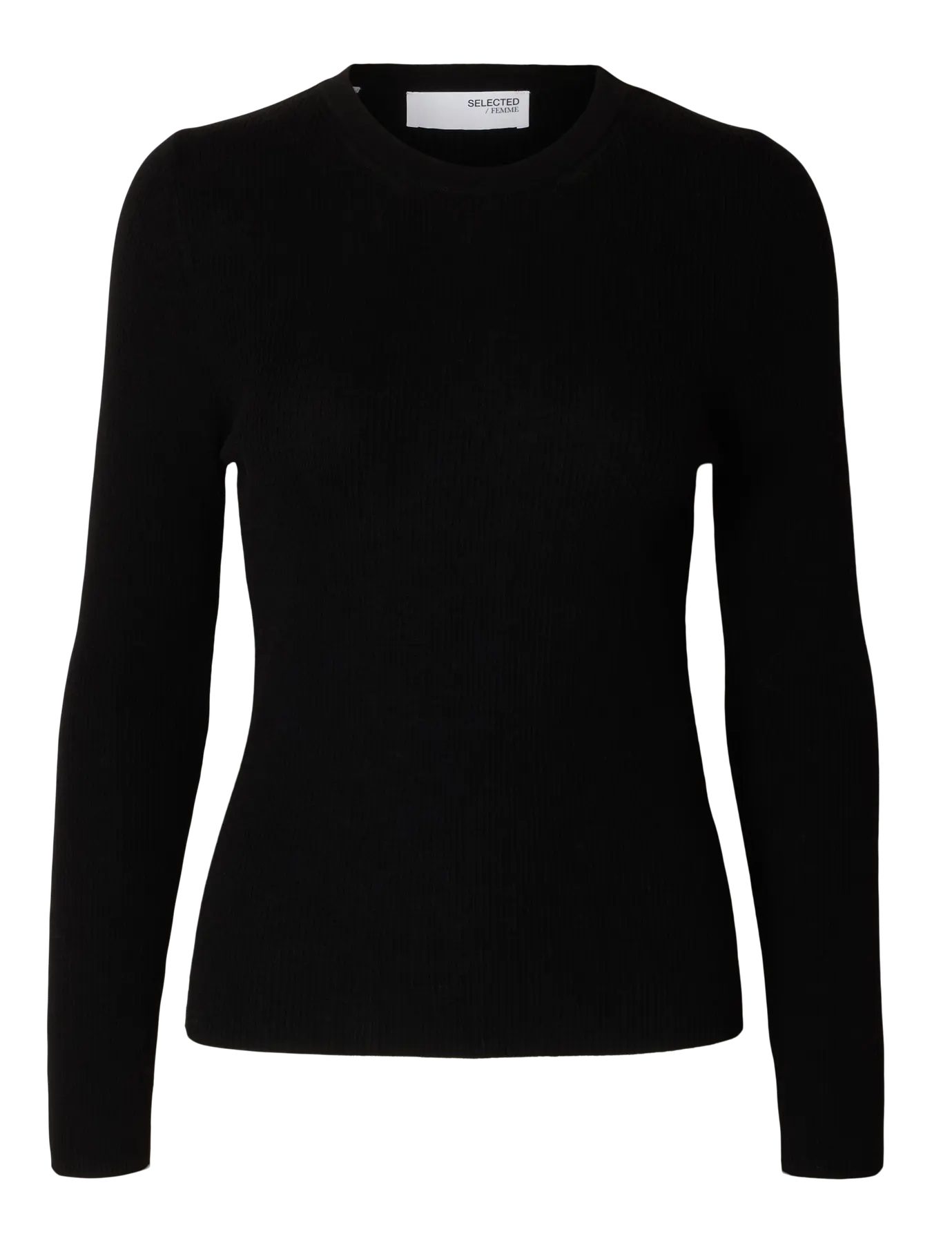 Ingrid LS Knit O-Neck - Svart