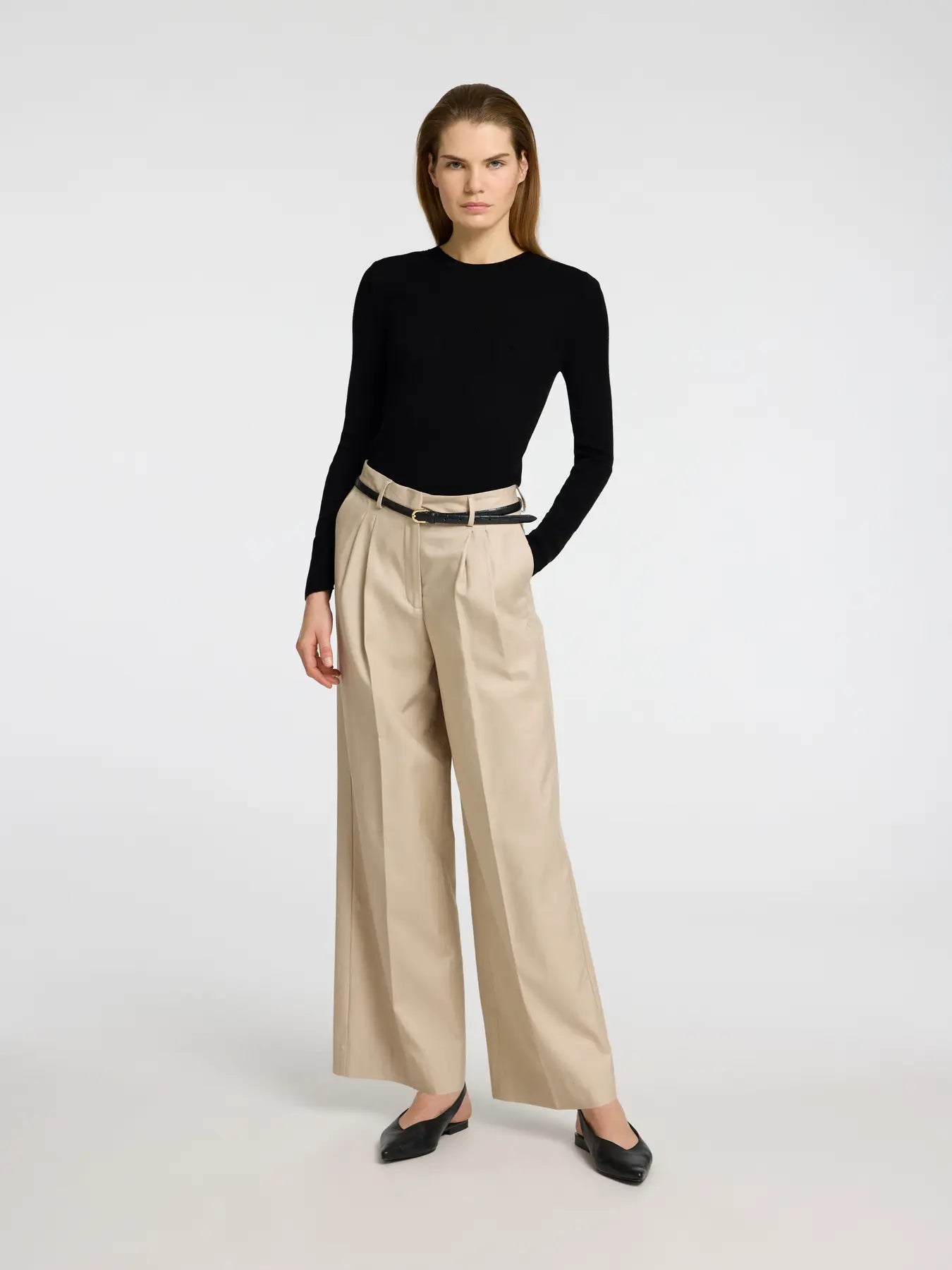 Ingrid LS Knit O-Neck - Svart