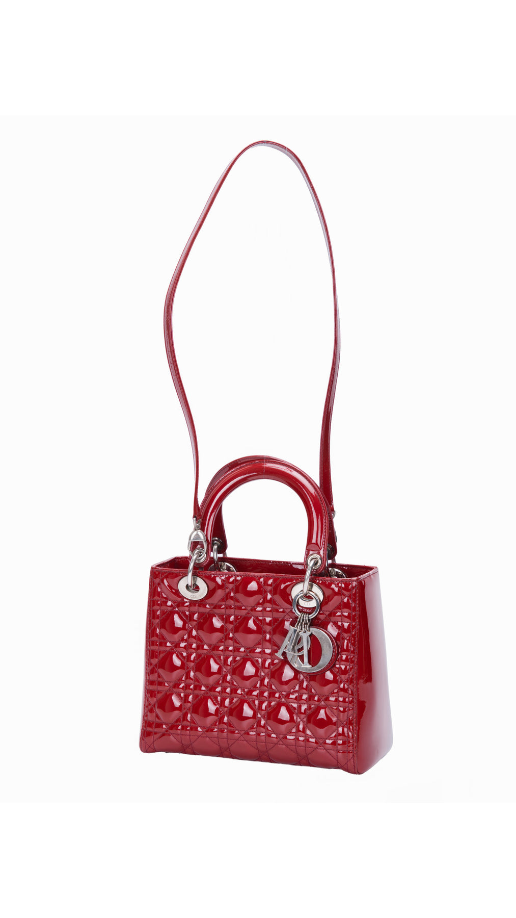 Dior Lady Dior Väska Medium - Röd