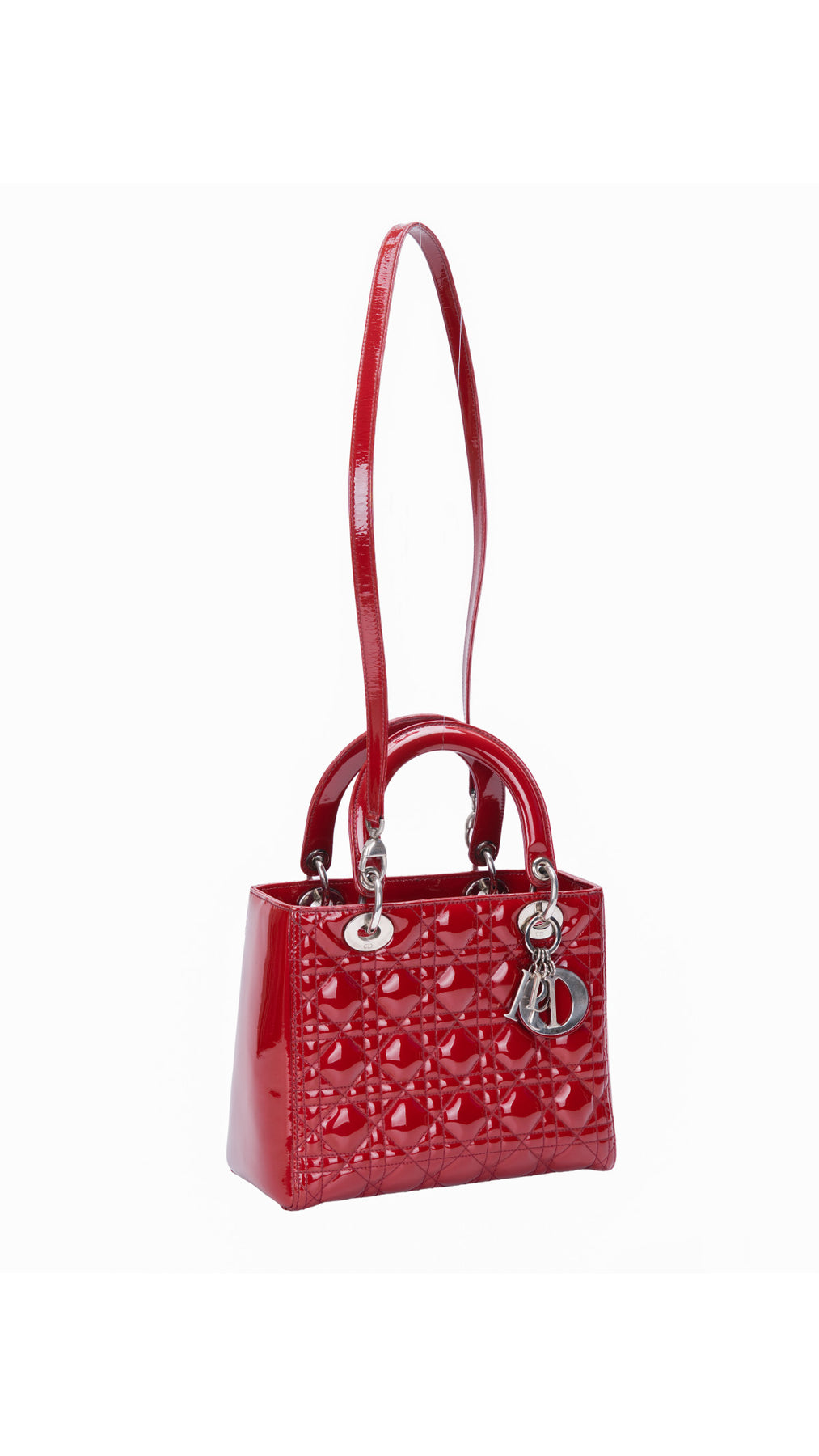 Dior Lady Dior Väska Medium - Röd