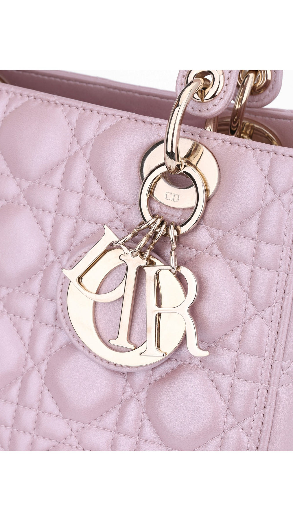 Dior Lady Dior Axelväska Medium - Metallic Rosa