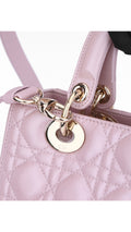 Dior Lady Dior Axelväska Medium - Metallic Rosa