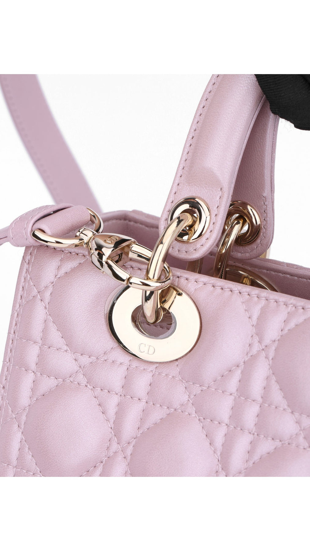 Dior Lady Dior Axelväska Medium - Metallic Rosa
