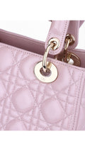 Dior Lady Dior Axelväska Medium - Metallic Rosa
