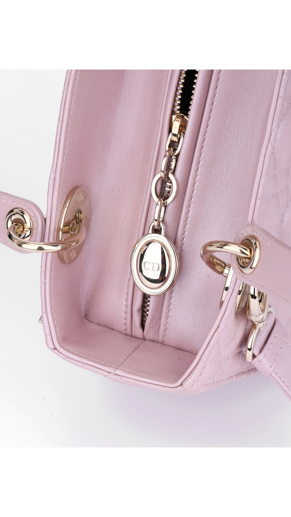 Dior Lady Dior Axelväska Medium - Metallic Rosa