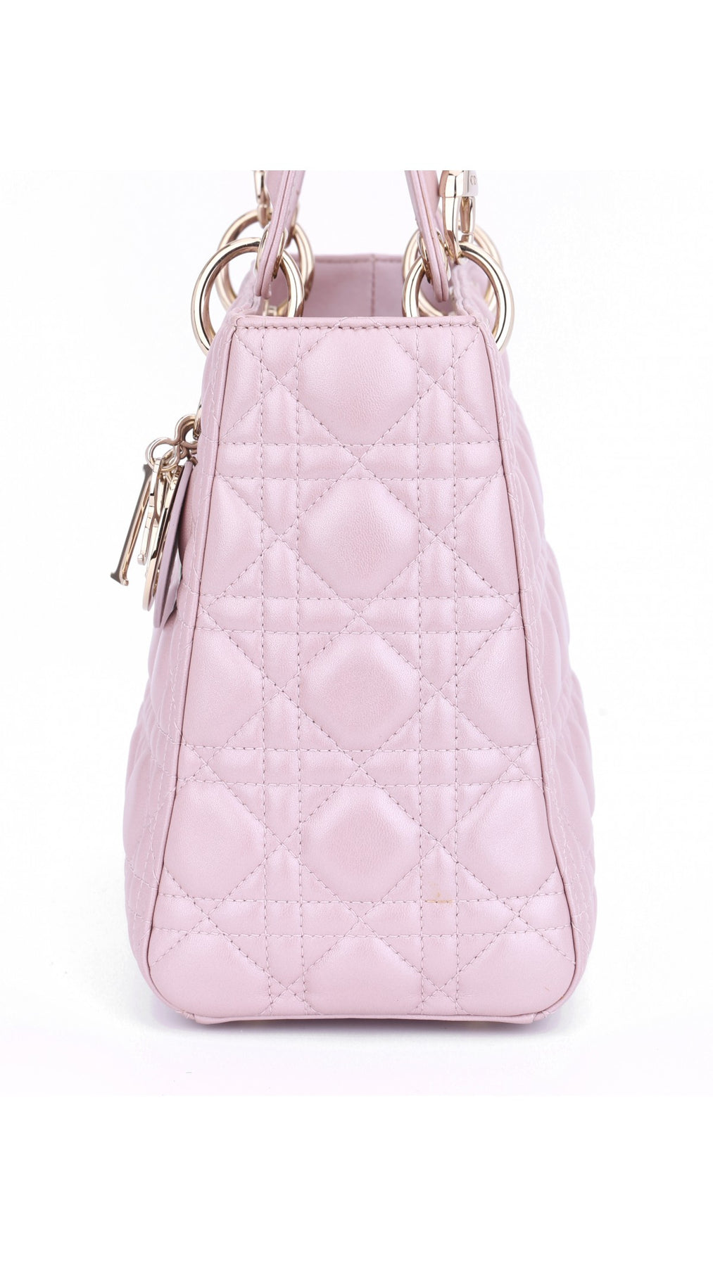 Dior Lady Dior Axelväska Medium - Metallic Rosa