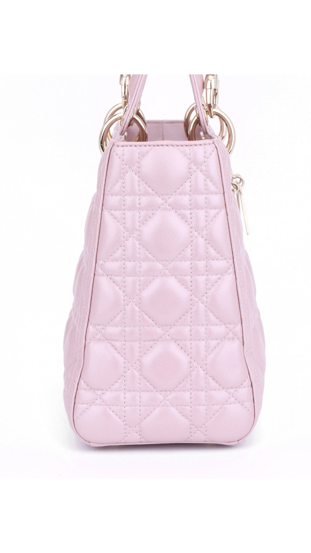 Dior Lady Dior Axelväska Medium - Metallic Rosa