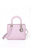 Dior Lady Dior Axelväska Medium - Metallic Rosa