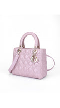 Dior Lady Dior Axelväska Medium - Metallic Rosa