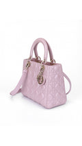 Dior Lady Dior Axelväska Medium - Metallic Rosa
