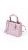 Dior Lady Dior Axelväska Medium - Metallic Rosa