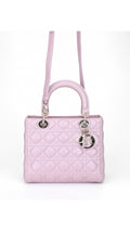 Dior Lady Dior Axelväska Medium - Metallic Rosa