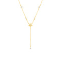 Crystal & Starburst Fine Lariat Necklace - Ljust guld