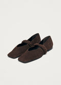 Lautan Leather Ballet Flats - Suede Brown