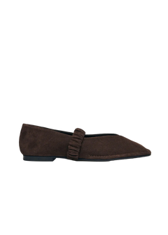 Lautan Leather Ballet Flats - Suede Brown