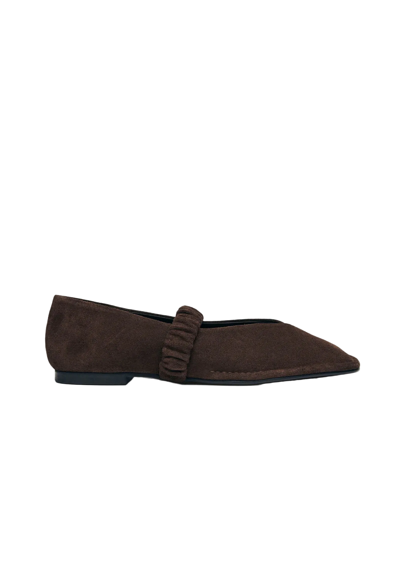 Lautan Leather Ballet Flats - Suede Brown