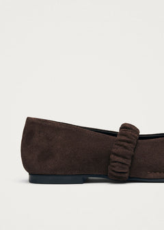 Lautan Leather Ballet Flats - Suede Brown
