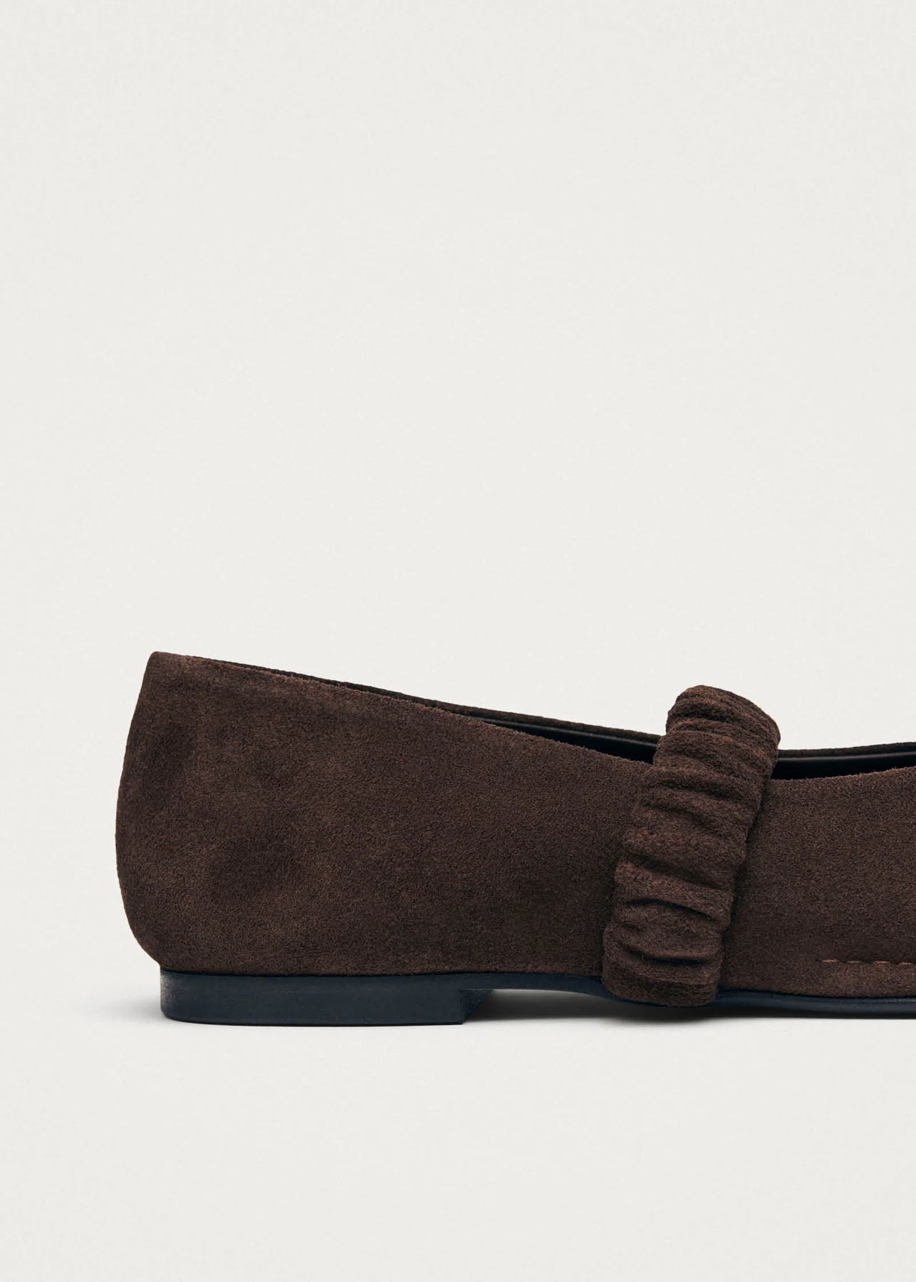 Lautan Leather Ballet Flats - Suede Brown